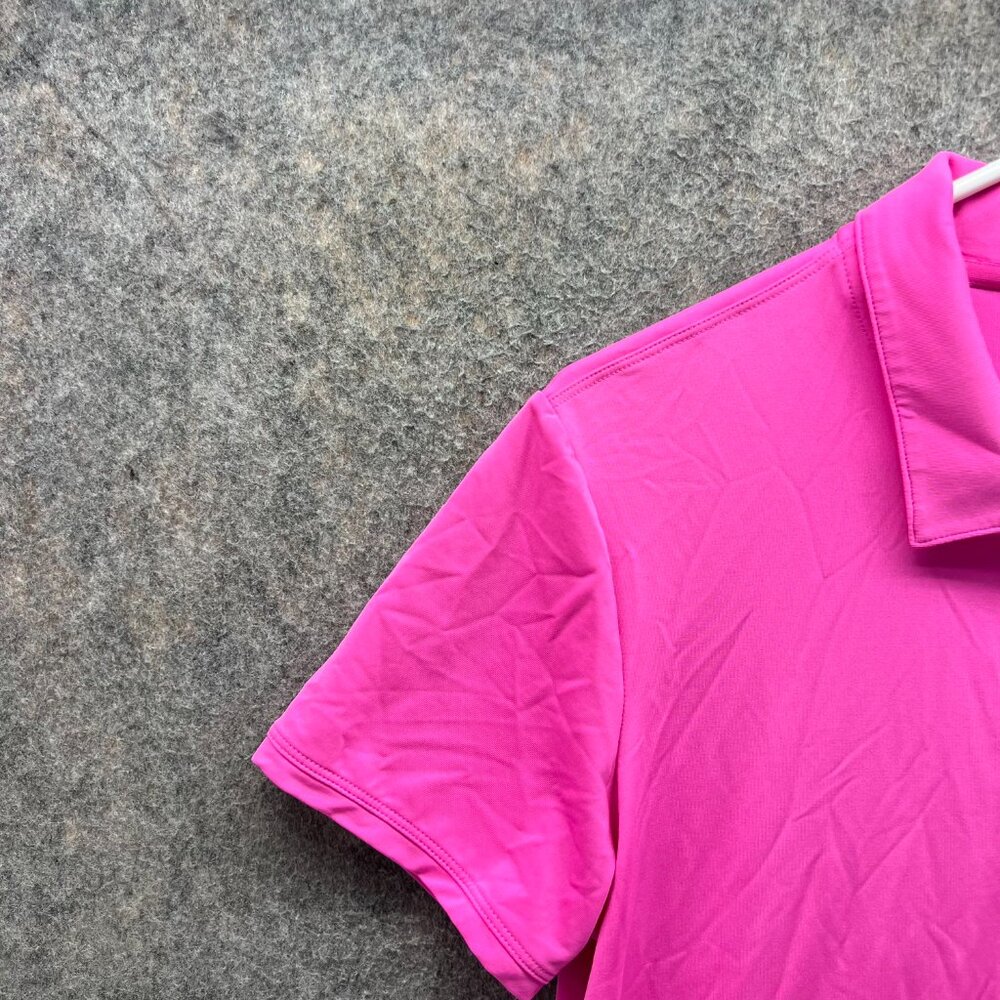Adidas Polo Shirt Women Medium Pink Fuchsia Primegreen Athletic Golf GL6700 - Picture 6 of 13